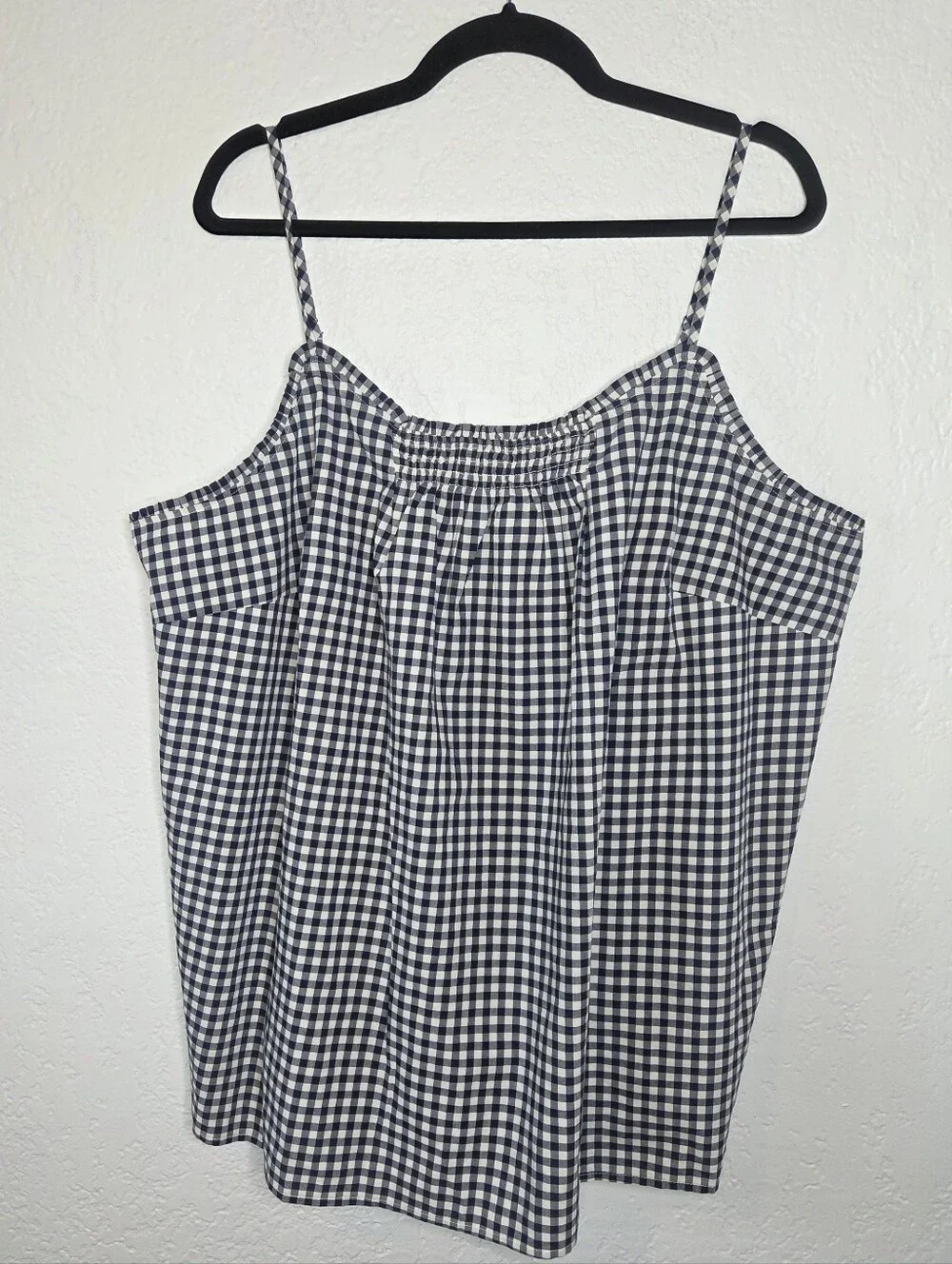 Draper James X Lands' End Pajama Cami Top Gingham Spaghetti Strap Size 2X NwT